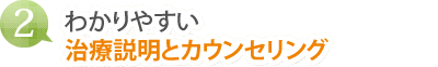 (2)わかりやすい治療説明とカウンセリング
